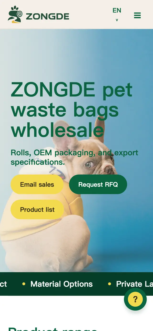ZONGDE 外贸官网 · 英文首页（移动端）